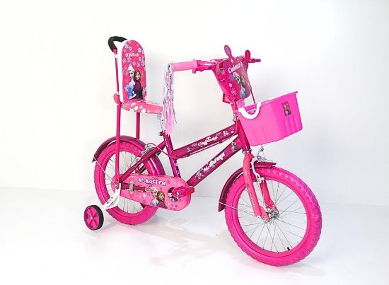 صورة سيكل فروزن بناتي 16 إنش – دراجة وردية بتصميم جميل ومقعد مريح للفتيات من 5 إلى 8 سنوات